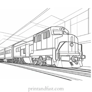 train coloring page interactive