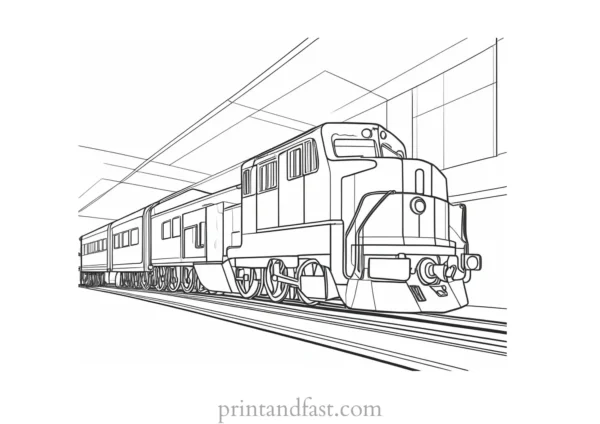 train coloring page interactive