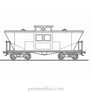 train coloring page with boxcar