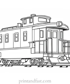 train coloring page with caboose