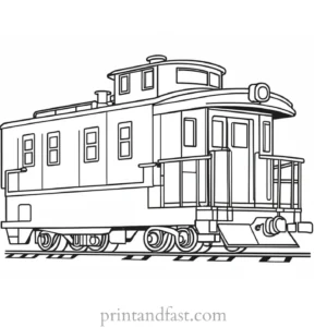 train coloring page with caboose