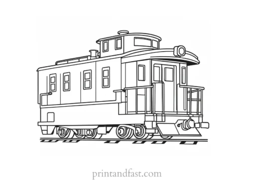 train coloring page with caboose