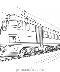 train coloring page with conductor