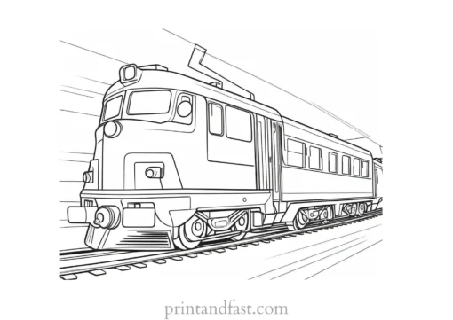 train coloring page with conductor