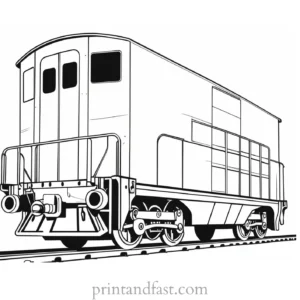 train coloring page with freight car