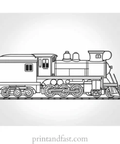 train coloring page with locomotive