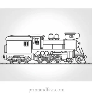 train coloring page with locomotive