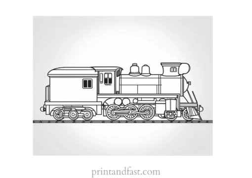 train coloring page with locomotive