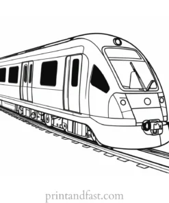 train coloring page with passengers