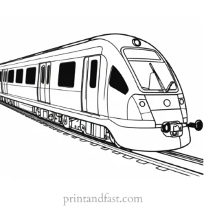 train coloring page with passengers