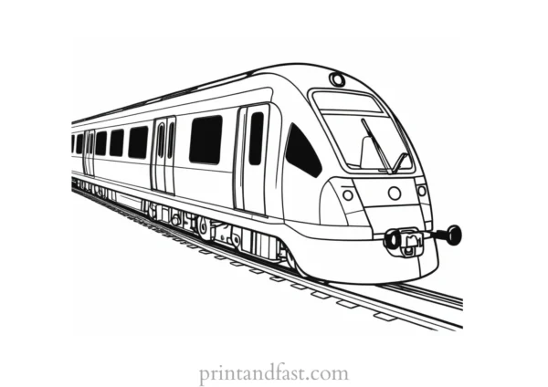 train coloring page with passengers