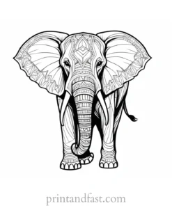 tribal elephant coloring page