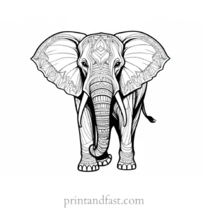 tribal elephant coloring page