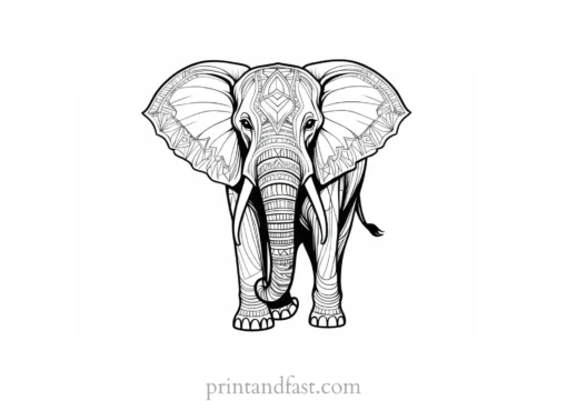 tribal elephant coloring page