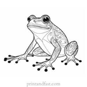 tribal frog coloring page