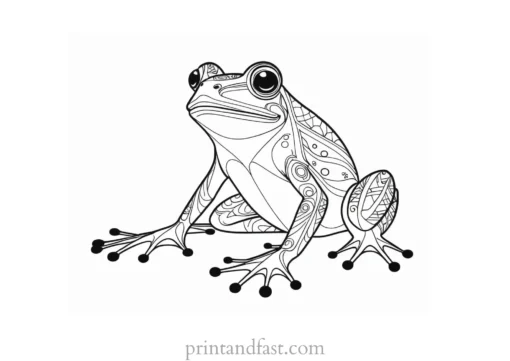 tribal frog coloring page