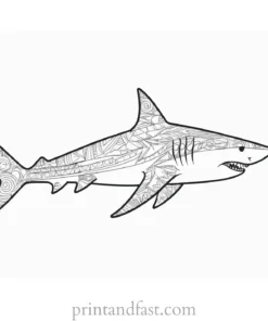 tribal shark coloring page