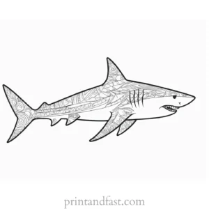 tribal shark coloring page