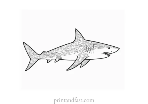 tribal shark coloring page