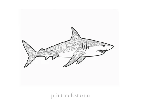 tribal shark coloring page