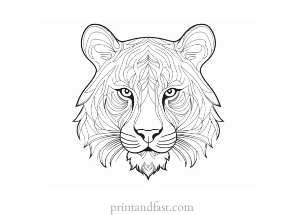 tribal tiger coloring page