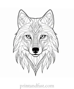 tribal wolf coloring page