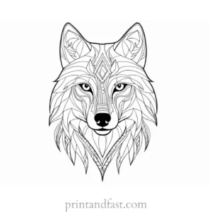 tribal wolf coloring page