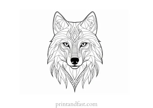 tribal wolf coloring page