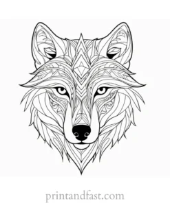 tribal wolf coloring picture