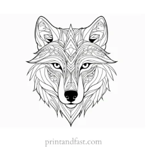 tribal wolf coloring picture