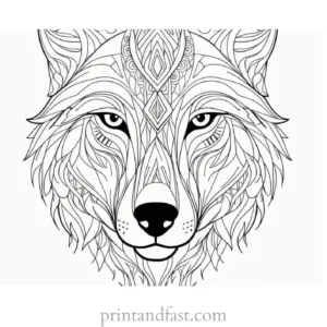 tribal wolf coloring sheet