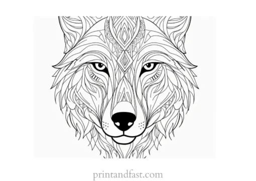 tribal wolf coloring sheet