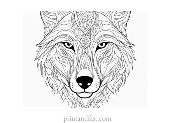 tribal wolf coloring sheet