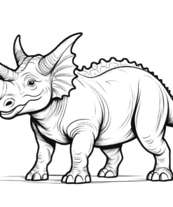 triceratops coloring page cartoon