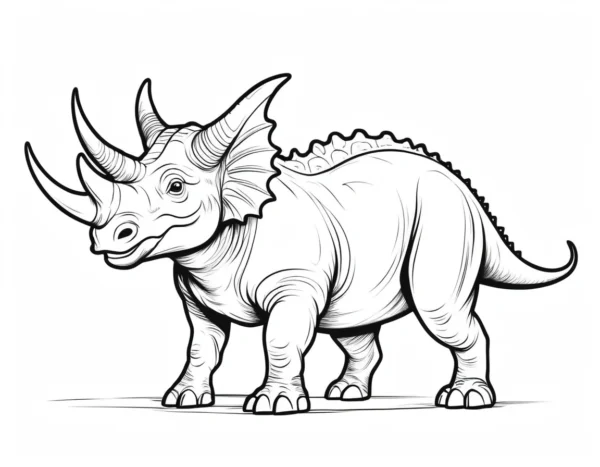 triceratops coloring page cartoon