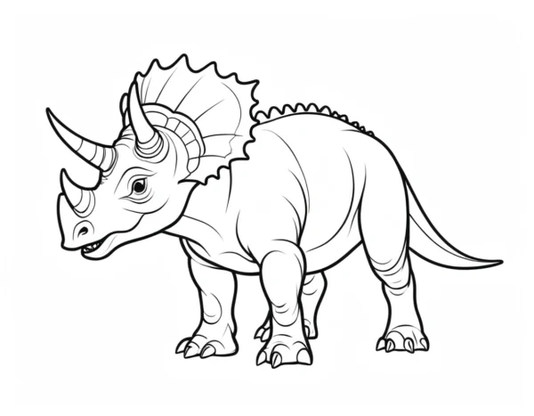 triceratops coloring page cute