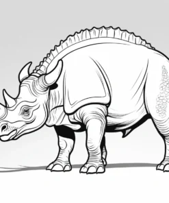 triceratops coloring page detailed