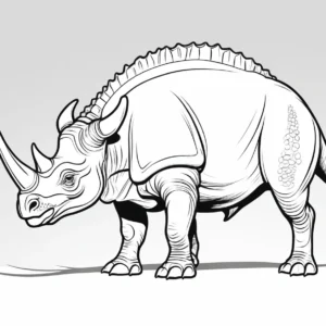 triceratops coloring page detailed