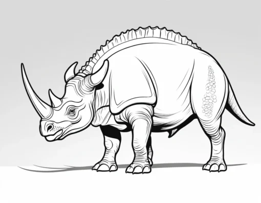 triceratops coloring page detailed