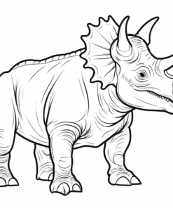 triceratops coloring page easy