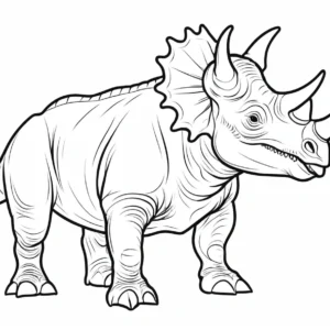 triceratops coloring page easy