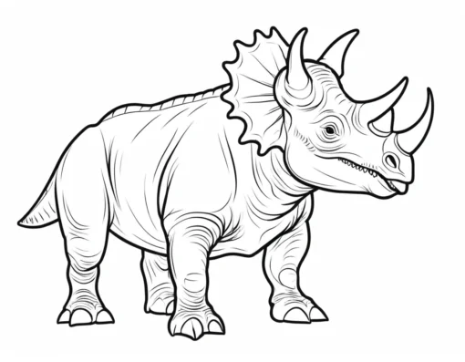 triceratops coloring page easy