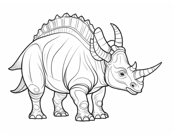 triceratops coloring page for art therapy