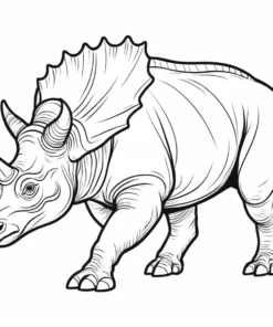 triceratops coloring page for educational purposes