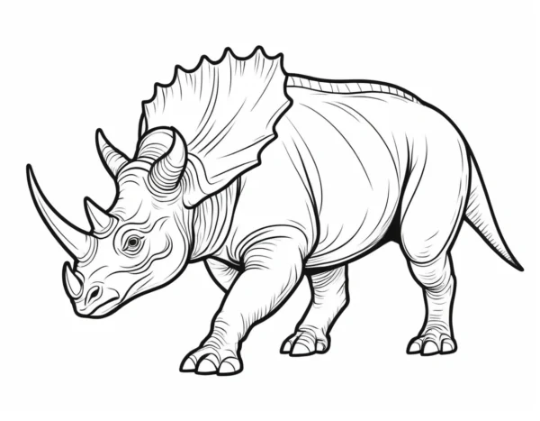 triceratops coloring page for educational purposes