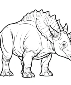 triceratops coloring page for preschoolers