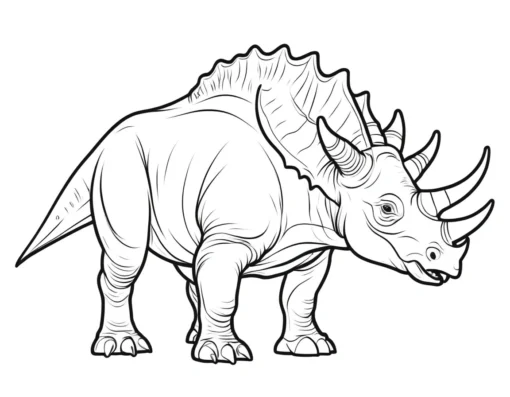 triceratops coloring page for preschoolers