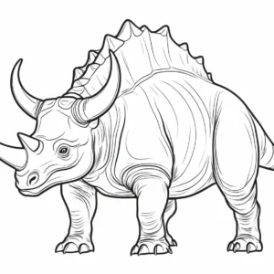 triceratops coloring page for relaxation