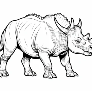 triceratops coloring page realistic style