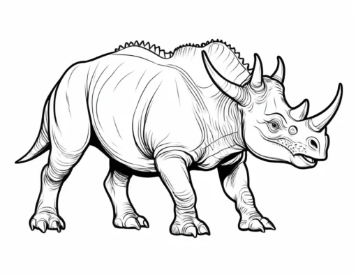 triceratops coloring page realistic style